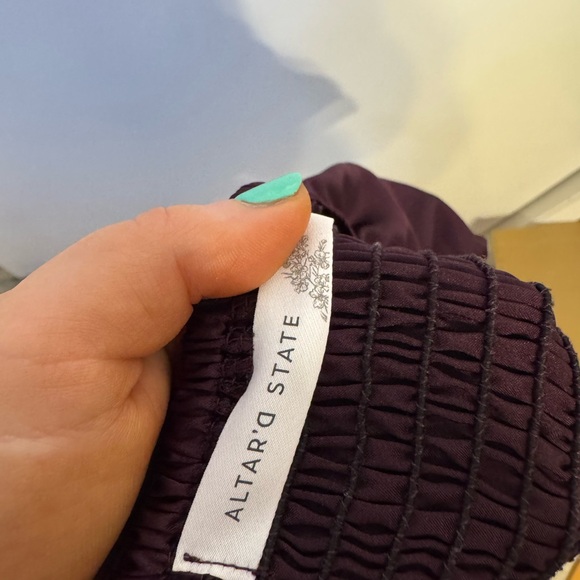 Women's Altar’d State Satin Burgundy Crop Top - Picture 10 of 10